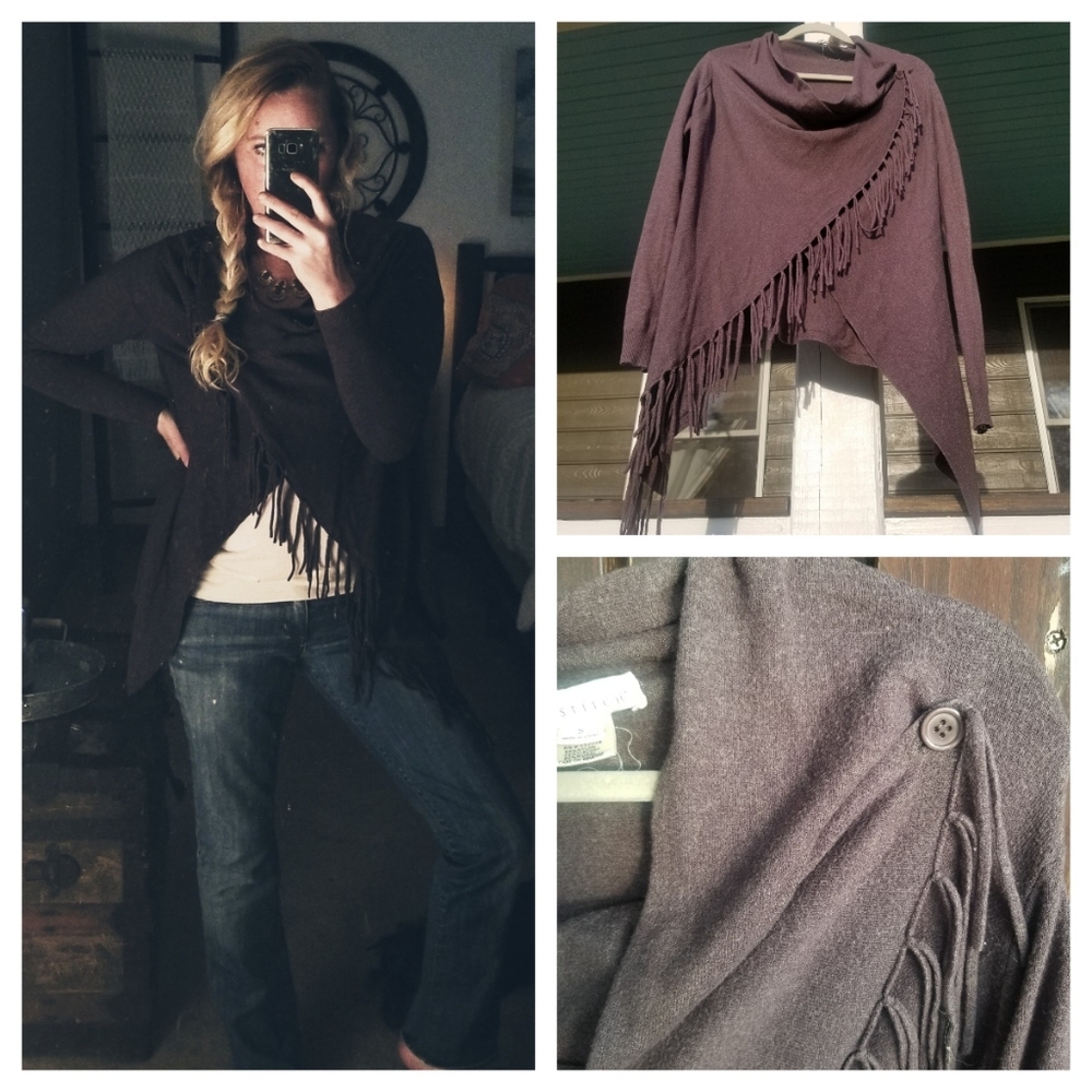 Lovestitch Fringed Wrap Cardigan